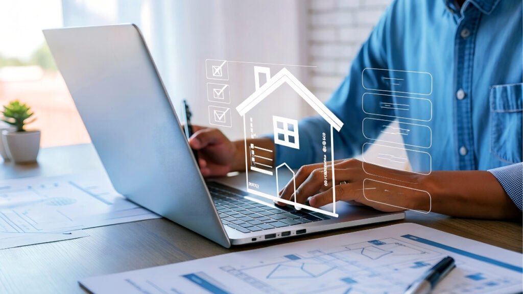 A man researches investment properties for sale in New Jersey.